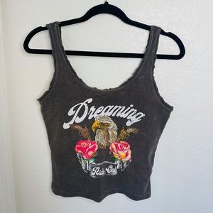 Dary Grey Forever 21 Graphic Tank Top